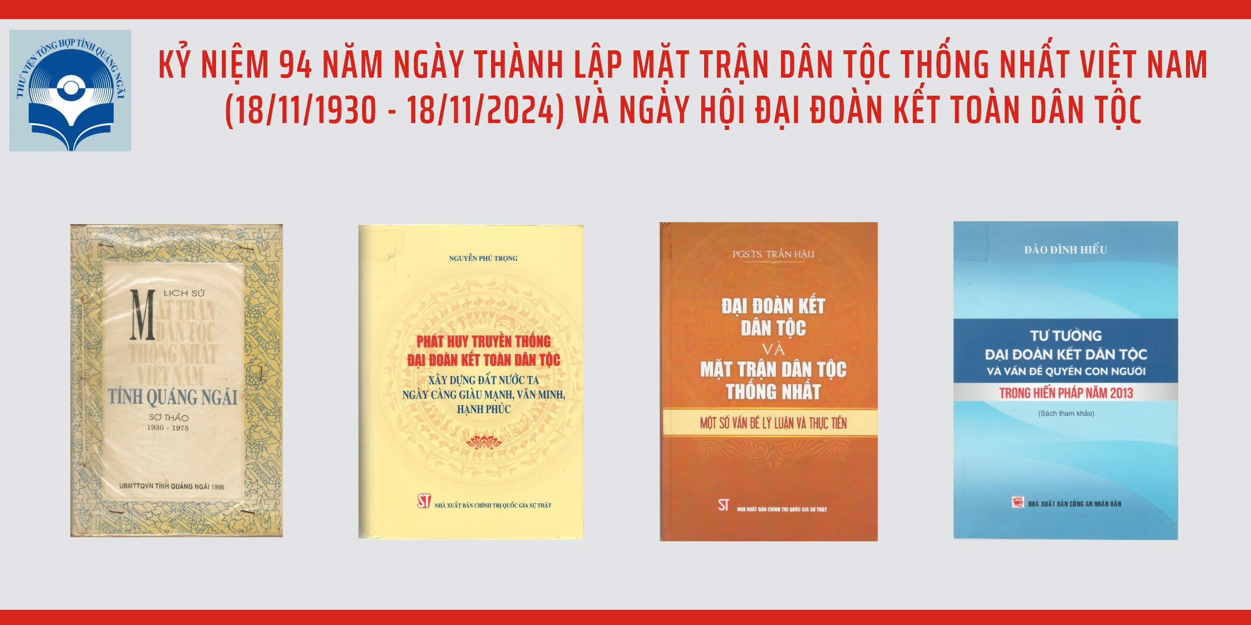 Kỷ niệm 94 năm Ngày thành lập Mặt trận Dân tộc thống nhất Việt Nam (18/11/1930 – 18/11/2024) và Ngày hội đại đoàn kết toàn dân tộc